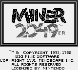 Miner 2049er Title Screen